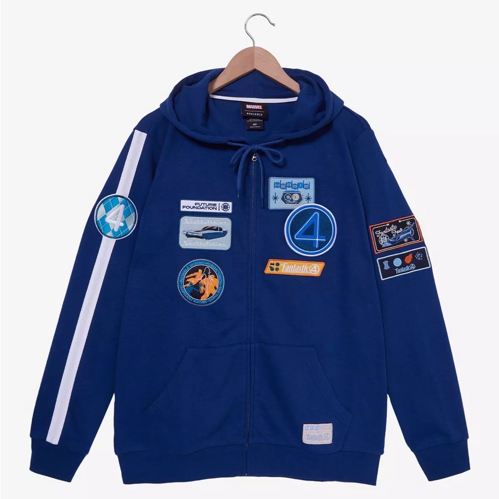 Unisex Marvel The Fantastic Four: First Steps Icon Patches Hoodie BoxLunch